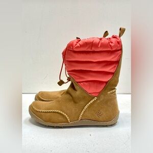 COLUMBIA "Minx Moccasin" OMNI HEAT WATERPROOF WINTER SNOW BOOTS Sz 9 Pink Women